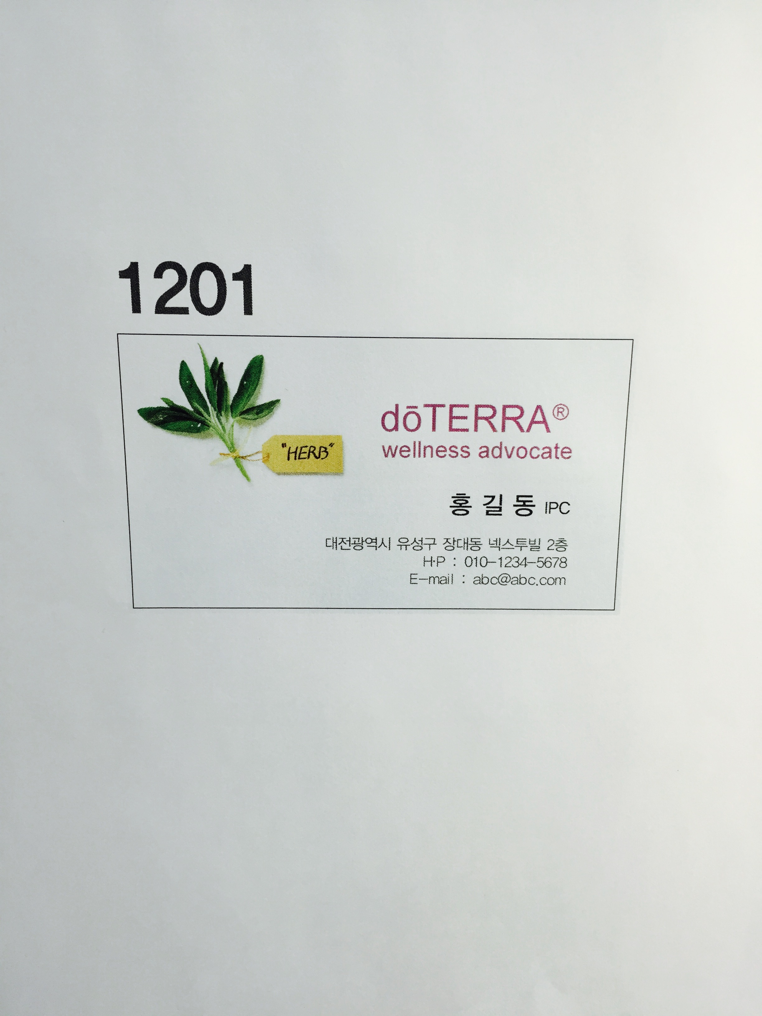 도테라 명함 (20,000원/200장)